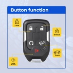 UrbanX Replacement 2018-2019 GMC Sierra Key Fob – Fcc: Hyq1Ea – Pn: 13508398, 13529632, 13591396 – 5 Button - Image 2