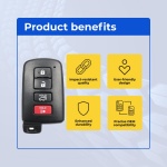 UrbanX (2-Pack) Replacement 2016 Toyota Highlander Key Fob – Fcc: Hyq14Fba – Pn: 89904-0E121, 89904-0E120 – 4 Button - Image 6