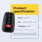 UrbanX Replacement Key Fob for 2021 Toyota