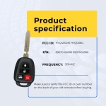 UrbanX Replacement 2014-2019 Toyota Corolla / Camry Key Fob – Fcc: Hyq12Bdm, Hyq12Bel – Pn: 89070-02880 – 4 Button - Image 5