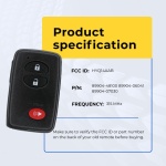 UrbanX Replacement 2009 Toyota RAV4 Key Fob – Fcc: Hyq14Aab – Pn: 89904-48100, 89904-06041, 89904-07030 – 3 Button - Image 5