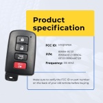 UrbanX (2-Pack) Replacement 2017 Toyota Highlander Key Fob – Fcc: Hyq14Fba – Pn: 89904-0E121, 89904-0E120 – 4 Button - Image 5