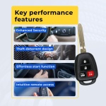 (2-Pack) Replacement 2014-2019 Toyota Camry Corolla Key Fob – Fcc: Hyq12Bdm, Hyq12Bel – Pn: 89070-02880 – 4 Button