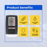 UrbanX Replacement 2019-2021 Acura ILX Key Fob – Fcc: Kr5V21, Kr5V2X – Pn: 72147-Tz3-A32, 72147-Tz3-A31 – 4 Button - Image 6