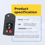 UrbanX Replacement 2007 Mazda Rx-8 Key Fob – Fcc: Kpu41788 – Pn: 4238A-41524 – 4 Button - Image 5