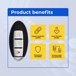 UrbanX Replacement 2009 Nissan Murano Key Fob – Fcc: Kr55Wk49622 – Pn: 285E3-1Aa7A, 285E3-1Aa5A – 3 Button - Image 6