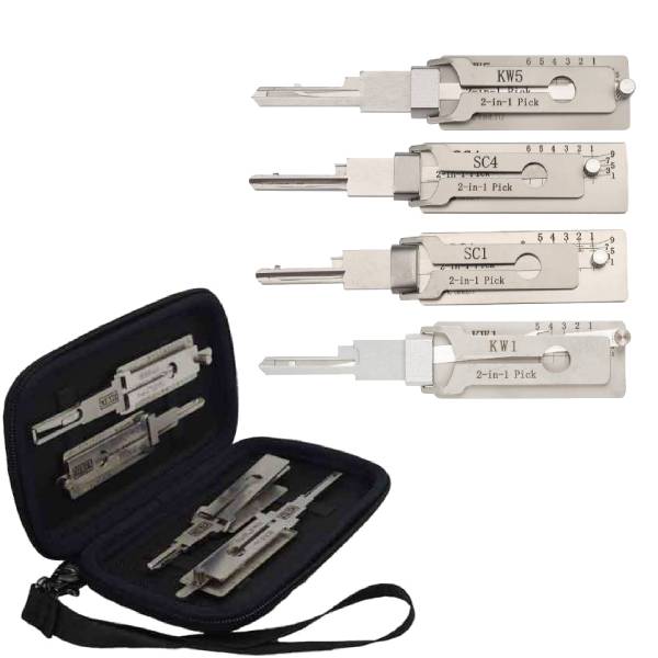UrbanX Aftermarket Lishi Residential Pick Set Of 4 KW1 KW5 SC1 SC4 Include Magnetic Case