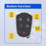 UrbanX Replacement 2016 Cadillac CT6 Key Fob – FCC: HYQ2EB, 2AOKM-G2EB – PN: 13510255, 13598538, 13598540 – 0 Button - Image 4