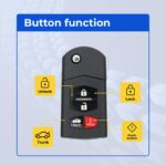UrbanX (2-Pack) Replacement 2009 Mazda Cx-9 Key Fob – FCC: BGBX1T478SKE125-01 – PN: BBM4-67-5RY – 4 Button - Image 6