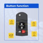UrbanX (2-Pack) Replacement 2009 Mazda Cx-9 Key Fob – FCC: BGBX1T478SKE125-01 – PN: BBM4-67-5RY – 4 Button - Image 7