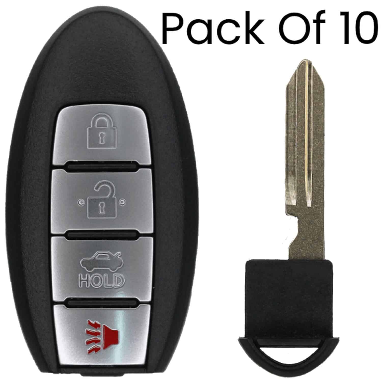 UrbanX Aftermarket Replacement Key Fob – FCC: KR55WK48903 – PN: 285E3-JA05A – 4 Button – 10-Pack UrbanX Aftermarket Replacement Key Fob – FCC: KR55WK48903 – PN: 285E3-JA05A – 4 Button – 10-Pack - Image 1