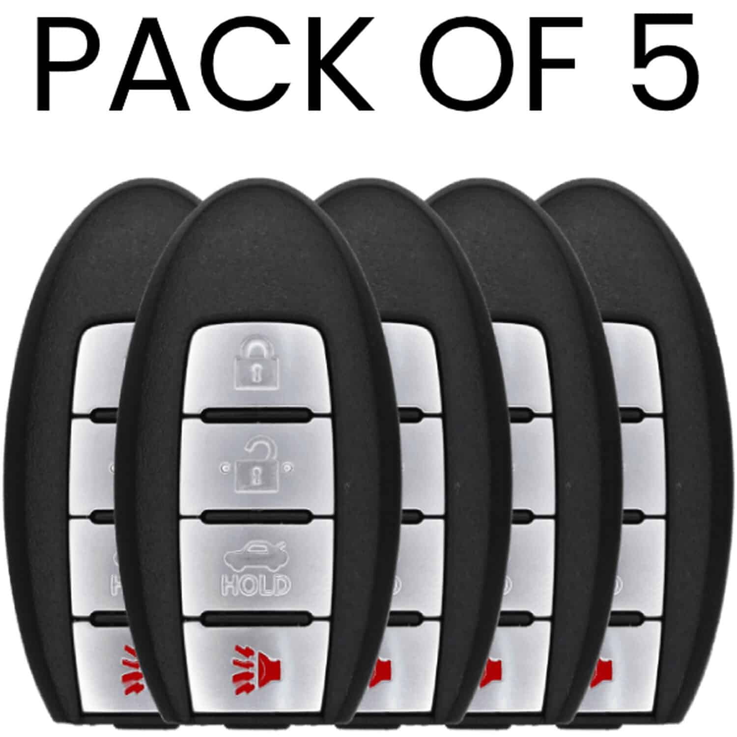 UrbanX Aftermarket Replacement 2013-2015 Nissan Altima Key Fob – FCC: KR5S180144014 – PN: 285E33TP0A – 4 Button – 5-Pack UrbanX Aftermarket Replacement 2013-2015 Nissan Altima Key Fob – FCC: KR5S180144014 – PN: 285E33TP0A – 4 Button – 5-Pack - Image 1