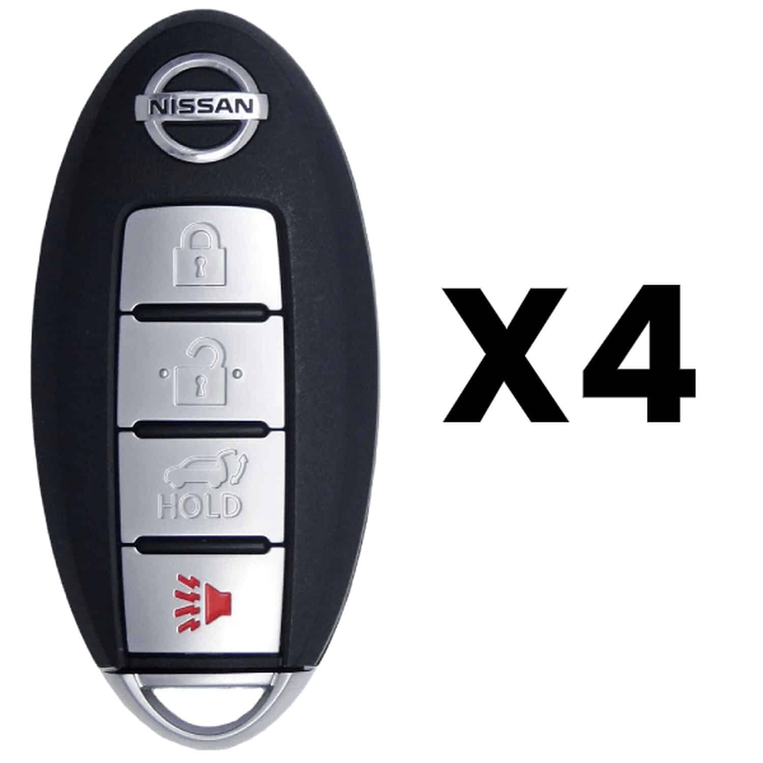 UrbanX Aftermarket Replacement 2014-2018 Nissan Rogue Key Fob – FCC: KR5S180144106 – PN: 285E34CB6C – 4 Button – 4-Pack UrbanX Aftermarket Replacement 2014-2018 Nissan Rogue Key Fob – FCC: KR5S180144106 – PN: 285E34CB6C – 4 Button – 4-Pack - Image 1