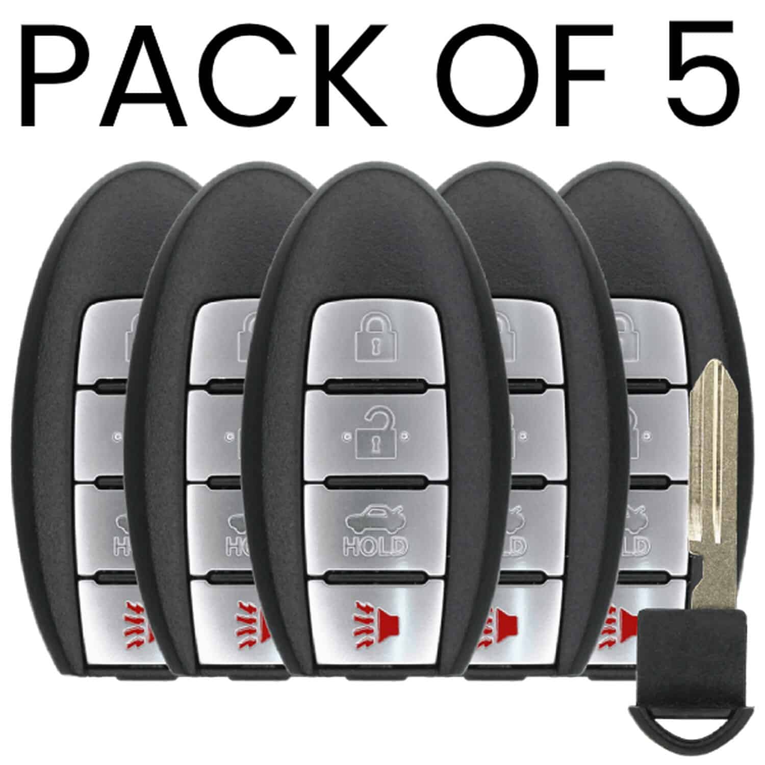 UrbanX Aftermarket Replacement 2014-2016 Nissan Altima Key Fob – FCC: CWTWBU735 – PN: 285E3EW81D – 4 Button – 5-Pack UrbanX Aftermarket Replacement 2014-2016 Nissan Altima Key Fob – FCC: CWTWBU735 – PN: 285E3EW81D – 4 Button – 5-Pack - Image 1