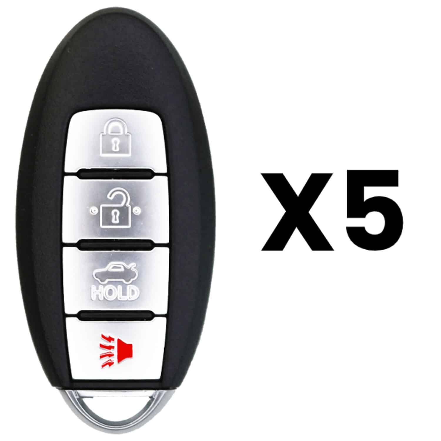 UrbanX Aftermarket Replacement Key Fob – FCC: KR5S180144014 – PN: 285E3-9HS4A – 4 Button – 5-Pack UrbanX Aftermarket Replacement Key Fob – FCC: KR5S180144014 – PN: 285E3-9HS4A – 4 Button – 5-Pack - Image 1
