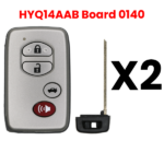 UrbanX Aftermarket Replacement Key Fob – FCC: HYQ14AAB – PN: 89904-06041 – 4 Button – 2-Pack
