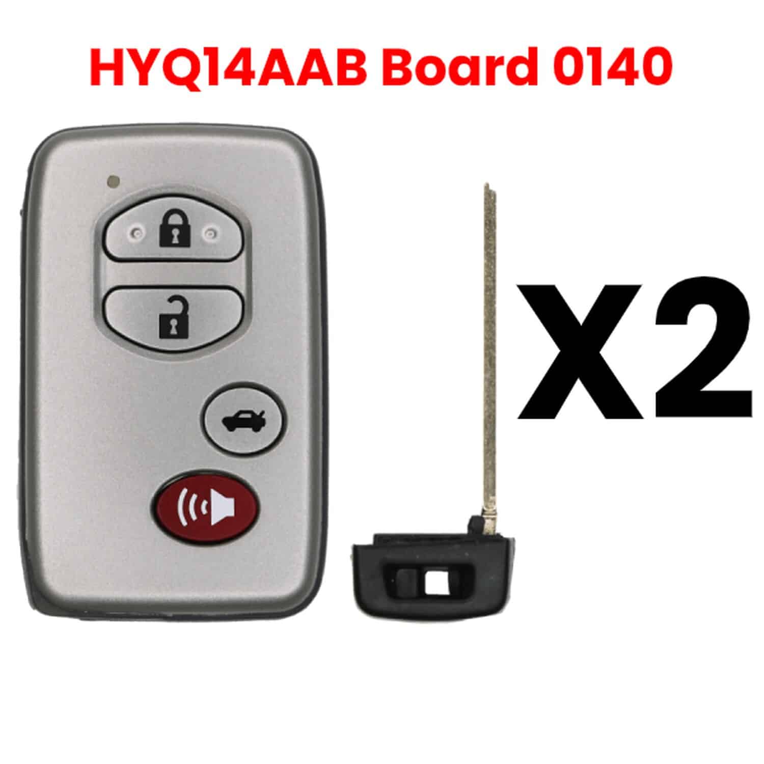 UrbanX Aftermarket Replacement Key Fob – FCC: HYQ14AAB – PN: 89904-06041 – 4 Button – 2-Pack UrbanX Aftermarket Replacement Key Fob – FCC: HYQ14AAB – PN: 89904-06041 – 4 Button – 2-Pack - Image 1