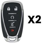 UrbanX Aftermarket Replacement Key Fob – FCC: HYQ4EA – PN: 13529636 – 5 Button – 2-Pack