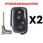 UrbanX Aftermarket Replacement Key Fob – FCC: HYQ14AAB – PN: 8990430270 – 4 Button – 2-Pack