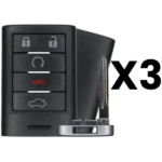 UrbanX Aftermarket Replacement Key Fob – FCC: M3N5WY7777A – PN: 25943676 – 5 Button – 3-Pack