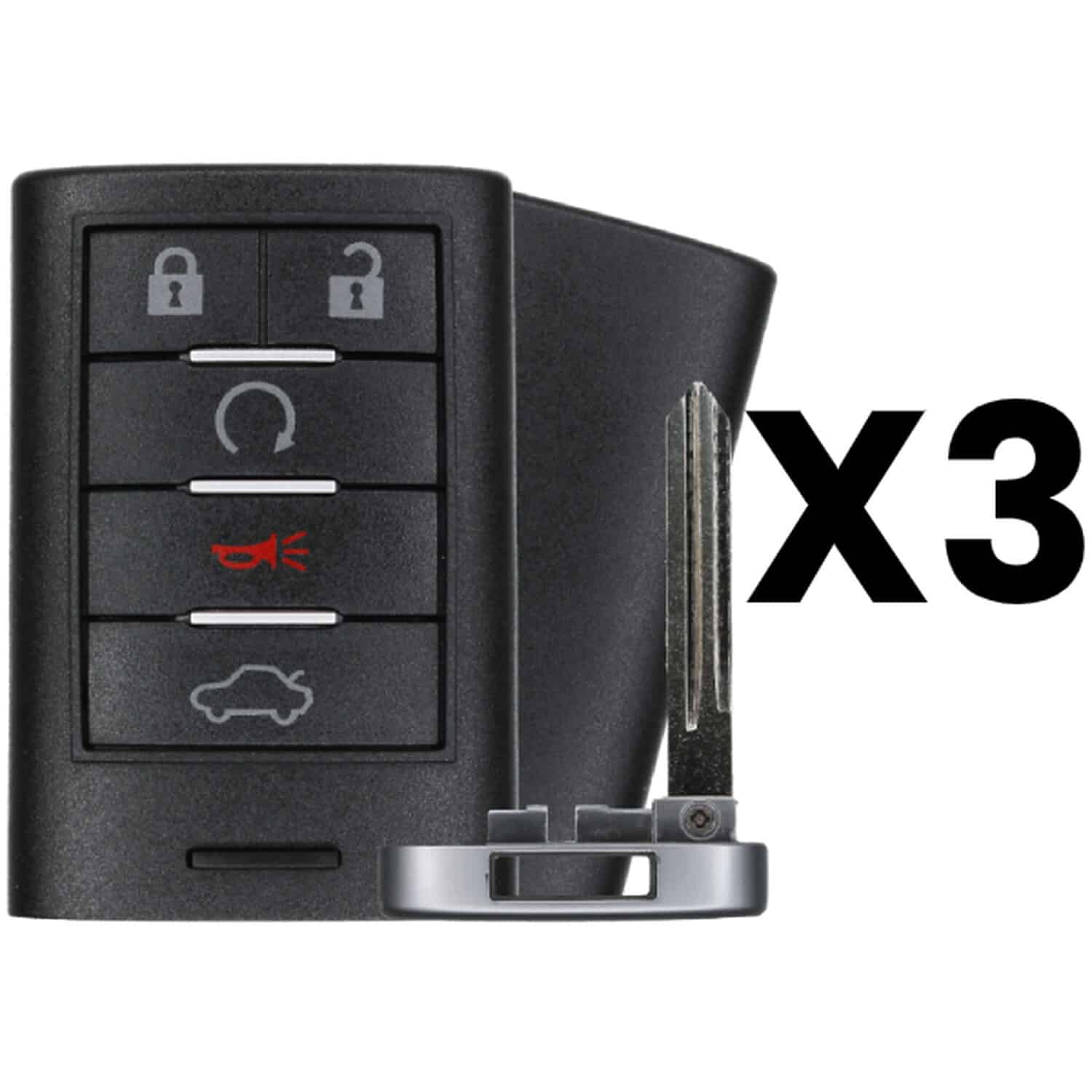 UrbanX Aftermarket Replacement Key Fob – FCC: M3N5WY7777A – PN: 25943676 – 5 Button – 3-Pack UrbanX Aftermarket Replacement Key Fob – FCC: M3N5WY7777A – PN: 25943676 – 5 Button – 3-Pack - Image 1