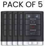 UrbanX Aftermarket Replacement 2010-2015 Cadillac SRX Key Fob – FCC: NBG009768T – PN: 22865375 – 5 Button – 5-Pack