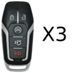 UrbanX Aftermarket Replacement Key Fob – FCC: M3N-A2C31243300 – PN: 164R7989 – 5 Button – 3-Pack