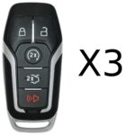 UrbanX Aftermarket Replacement Key Fob – FCC: M3N-A2C31243300 – PN: 164R7989 – 5 Button – 3-Pack