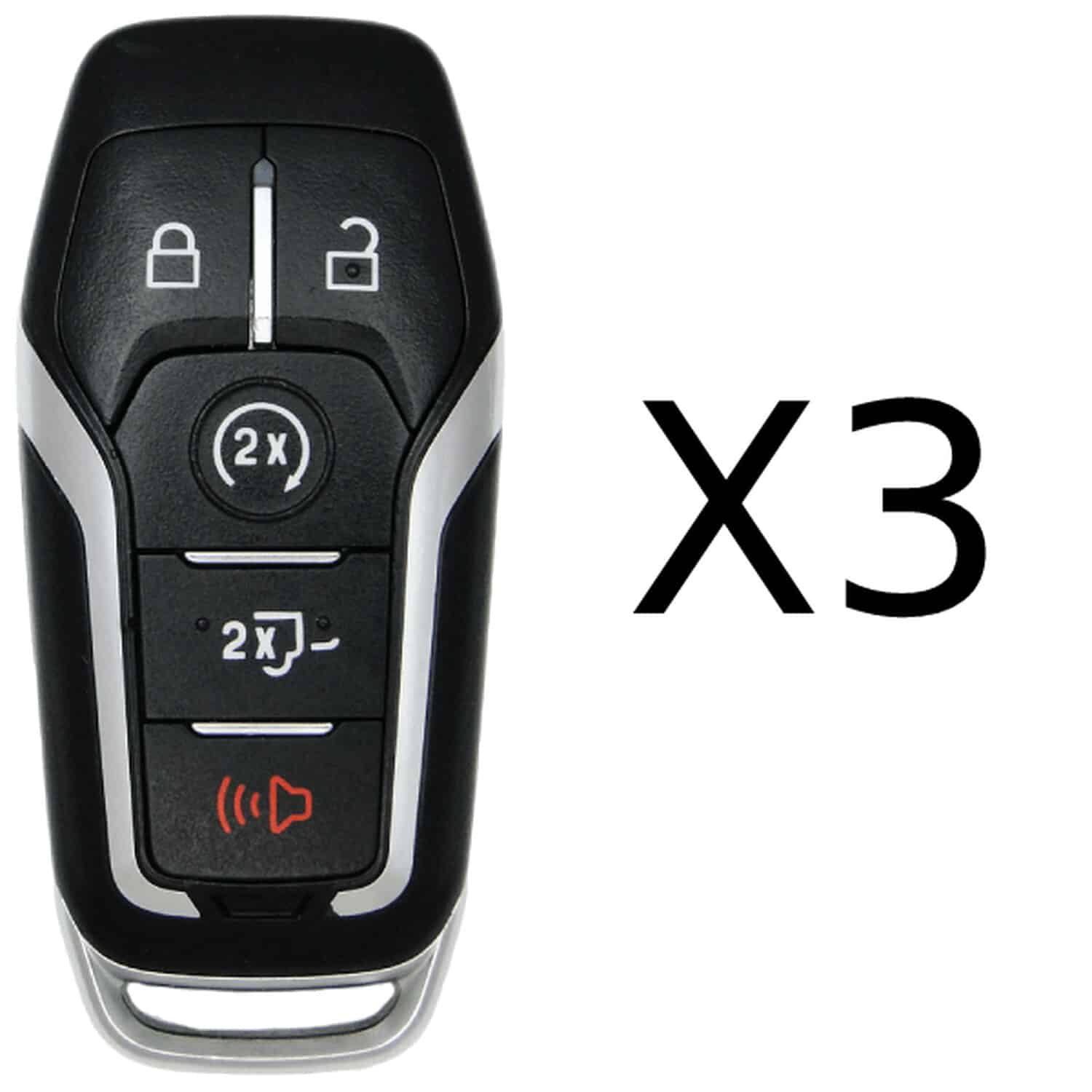 UrbanX Aftermarket Replacement 2015-2017 Ford F-150 Key Fob – FCC: M3N-A2C31243300 – PN: 164R8117 – 5 Button – 3-Pack UrbanX Aftermarket Replacement 2015-2017 Ford F-150 Key Fob – FCC: M3N-A2C31243300 – PN: 164R8117 – 5 Button – 3-Pack - Image 1