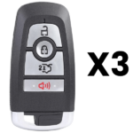 UrbanX Aftermarket Replacement Key Fob – FCC: M3N-A2C93142300 – PN: 164R8150 – 4 Button – 3-Pack