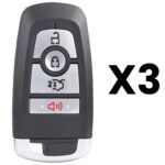 UrbanX Aftermarket Replacement Key Fob – FCC: M3N-A2C93142300 – PN: 164R8150 – 4 Button – 3-Pack