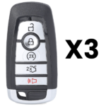 UrbanX Aftermarket Replacement Key Fob – FCC: M3N-A2C93142600 – PN: 164R8149 – 5 Button – 3-Pack