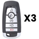 UrbanX Aftermarket Replacement Key Fob – FCC: M3N-A2C93142600 – PN: 164R8149 – 5 Button – 3-Pack
