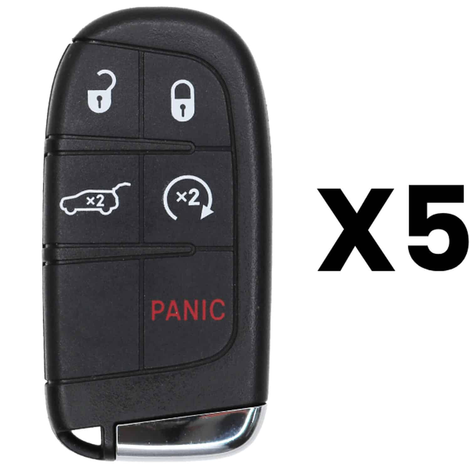 UrbanX Aftermarket Replacement 2014-2023 Chrysler 300 Key Fob – FCC: M3N-40821302 – PN: 68143505 – 4 Button – 5-Pack UrbanX Aftermarket Replacement 2014-2023 Chrysler 300 Key Fob – FCC: M3N-40821302 – PN: 68143505 – 4 Button – 5-Pack - Image 1