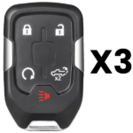 UrbanX Aftermarket Replacement Key Fob – FCC: HYQ1EA – PN: 13508398 – 5 Button – 3-Pack