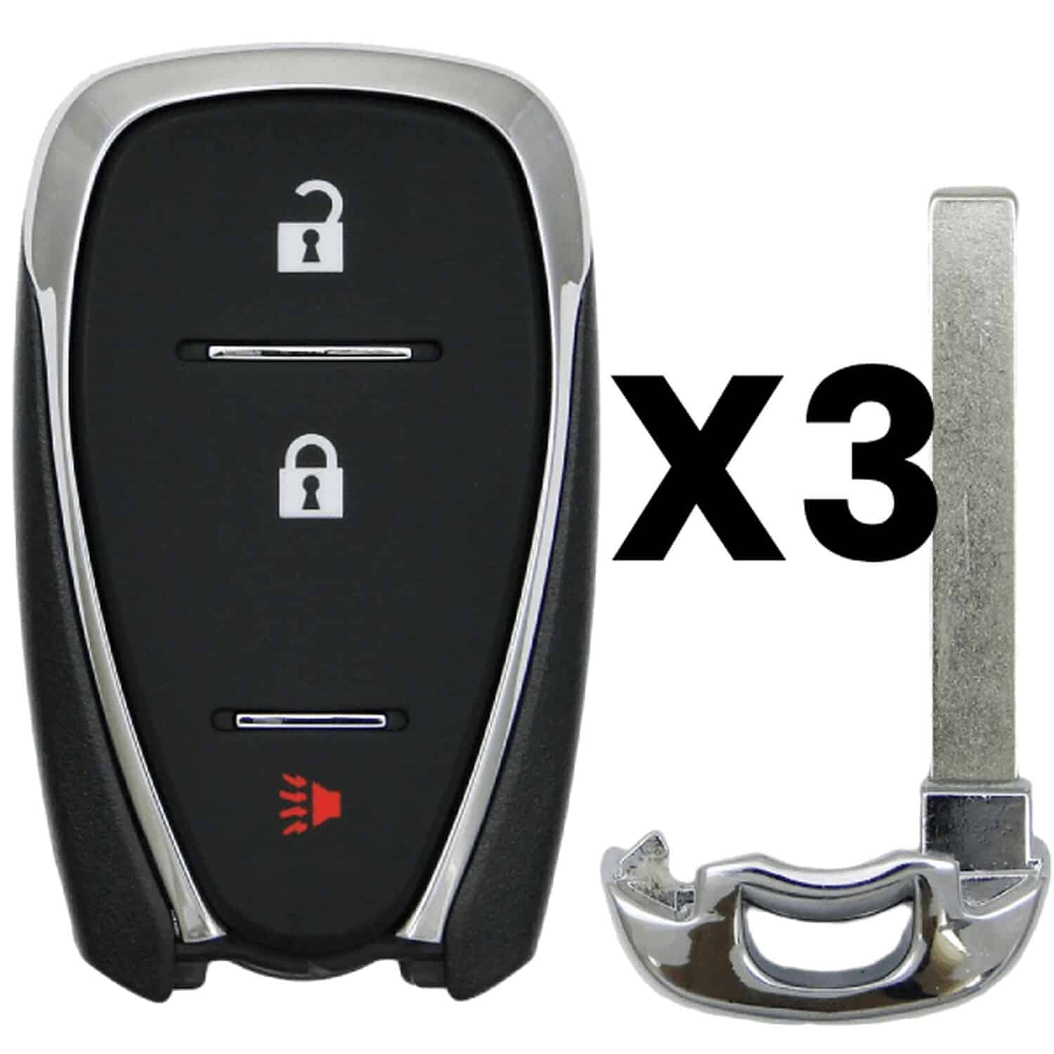 UrbanX Aftermarket Replacement Key Fob – FCC: HYQ4EA – PN: 13519177 – 3 Button – 3-Pack UrbanX Aftermarket Replacement Key Fob – FCC: HYQ4EA – PN: 13519177 – 3 Button – 3-Pack - Image 1