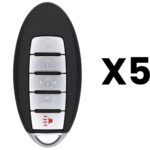 UrbanX Aftermarket Replacement 2019-2020 Nissan Rogue Key Fob – FCC: KR5TXN4 – PN: 285E36RR7A – 5 Button – 5-Pack