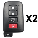 UrbanX Aftermarket Replacement 2013-2018 Toyota RAV4 Key Fob – FCC: HYQ14FBA – PN: 899040R080 – 4 Button – 2-Pack