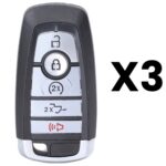 UrbanX Aftermarket Replacement Key Fob – FCC: M3N-A2C931426 – PN: 164R8166 – 5 Button – 3-Pack