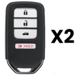 UrbanX Aftermarket Replacement 2018-2020 Honda Accord Key Fob – FCC: CWTWB1G0090 – PN: 72147TVAA11 – 4 Button – 2-Pack