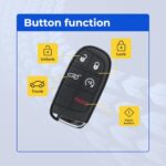 UrbanX Replacement 2019 Jeep Grand Cherokee Key Fob – FCC: M3N-40821302, M3N40821302 – PN: 68143526, 68143505, 68150061 – 5 Button - Image 5
