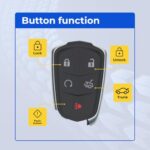 UrbanX Replacement 2016 Cadillac CT6 Key Fob – FCC: HYQ2EB, 2AOKM-G2EB – PN: 13510255, 13598538, 13598540 – 0 Button - Image 5