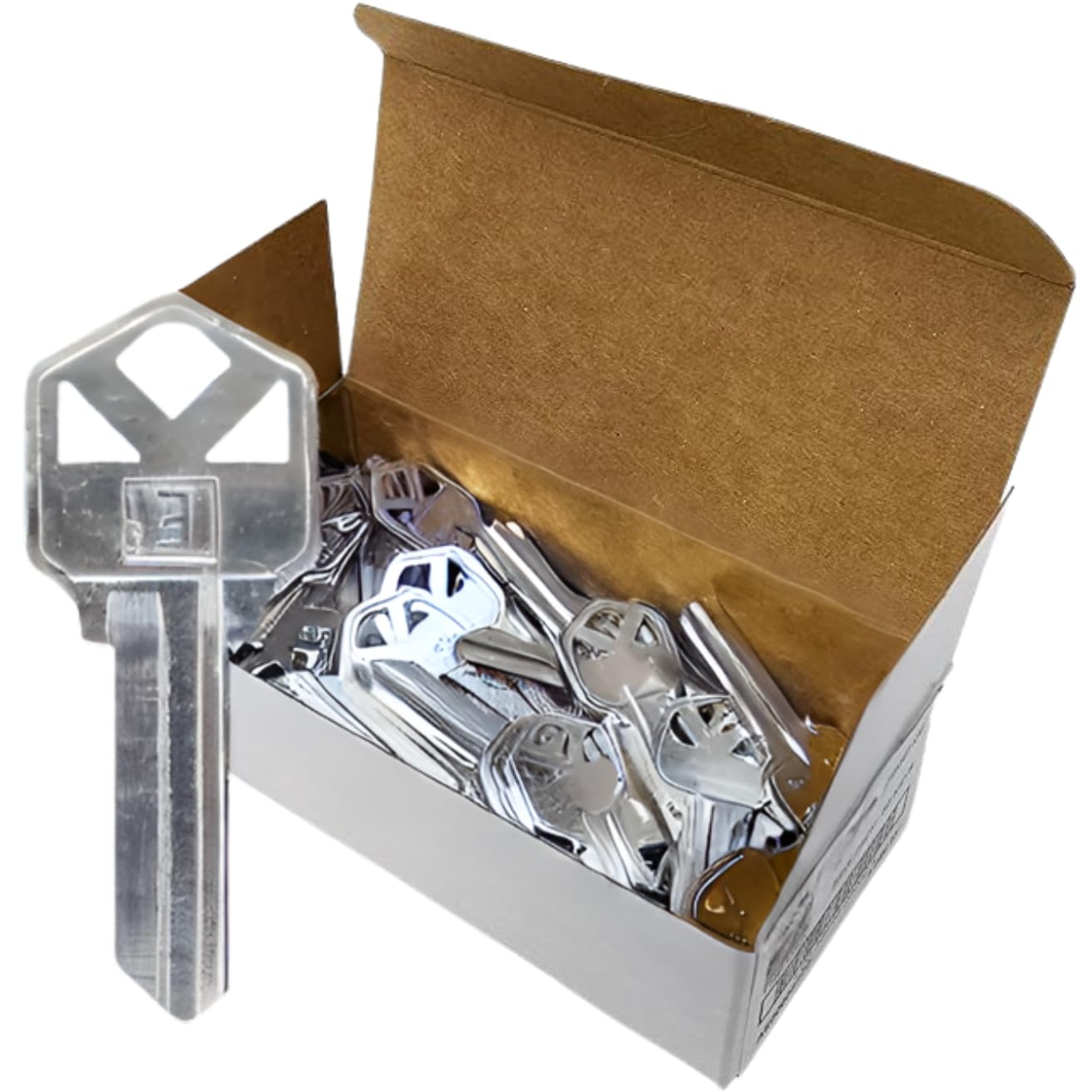 Approved UrbanX catalog image UrbanX Replacement KW1 Uncut Brass House Key Blanks (100-Pack) – Fcc: Not found – Pn: Not found - Image 1
