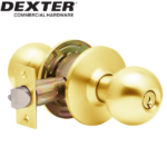 UrbanX Aftermarket DEXTER Grade 2 Entry Office Cylindrical Knob Lock Bright Brass Finish - image 1