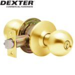 UrbanX Aftermarket DEXTER Grade 2 Entry Office Cylindrical Knob Lock Bright Brass Finish - image 1