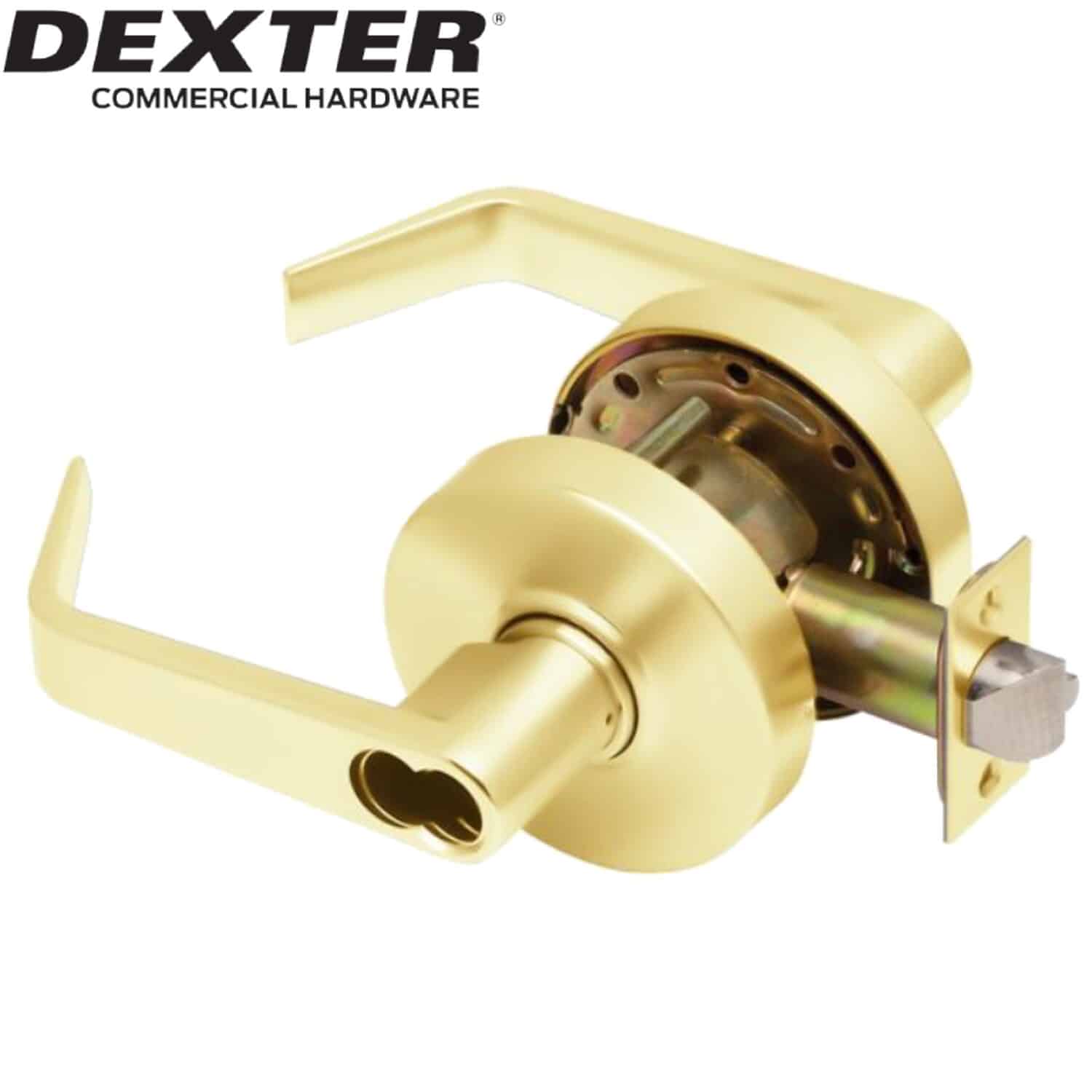 UrbanX Aftermarket DEXTER Grade 2 Entry/Office Cylindrical Lock Non-Clutching SFIC Prep Less Core Bright Brass Finish - image 1 UrbanX Aftermarket DEXTER Grade 2 Entry/Office Cylindrical Lock Non-Clutching SFIC Prep Less Core Bright Brass Finish - image 1