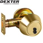 UrbanX Aftermarket DEXTER Grade 2 Single Cylinder Deadbolt 2-3/8″ or 2-3/4″ Adjustable Backset, SFIC Prep Less Core Bright Brass Finish - image 1