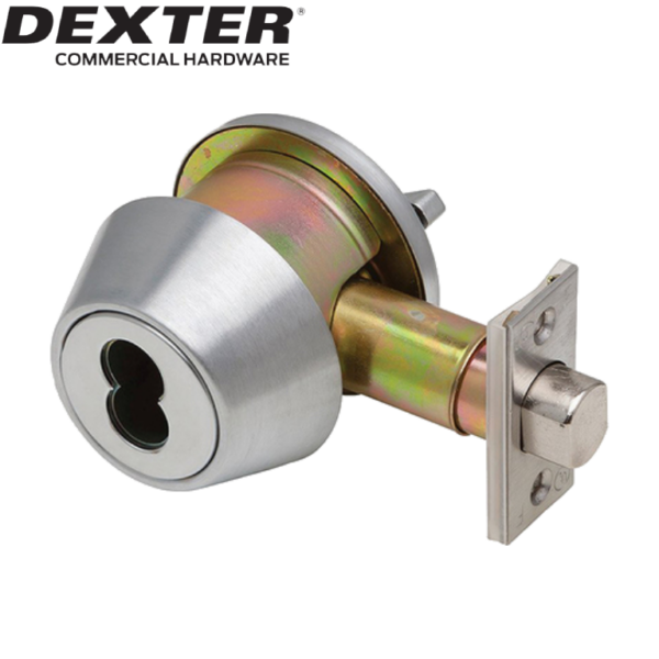 UrbanX Aftermarket DEXTER Grade 2 Single Cylinder Deadbolt 2-3/8″ or 2-3/4″ Adjustable Backset SFIC Prep Less Core Satin Chrome Finish - image 1