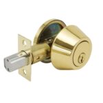 UrbanX Aftermarket Builder Grade 3 Heavy Duty Single Cylinder 6 Pin Deadbolt Brass Finish - image 1