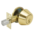 UrbanX Aftermarket Grade 3 Single Cylinder Deadbolt, 2-3/8″ or 2-3/4″ Adjustable Backset Conventional Cylinder Bright Brass Finish (SC1) - image 1
